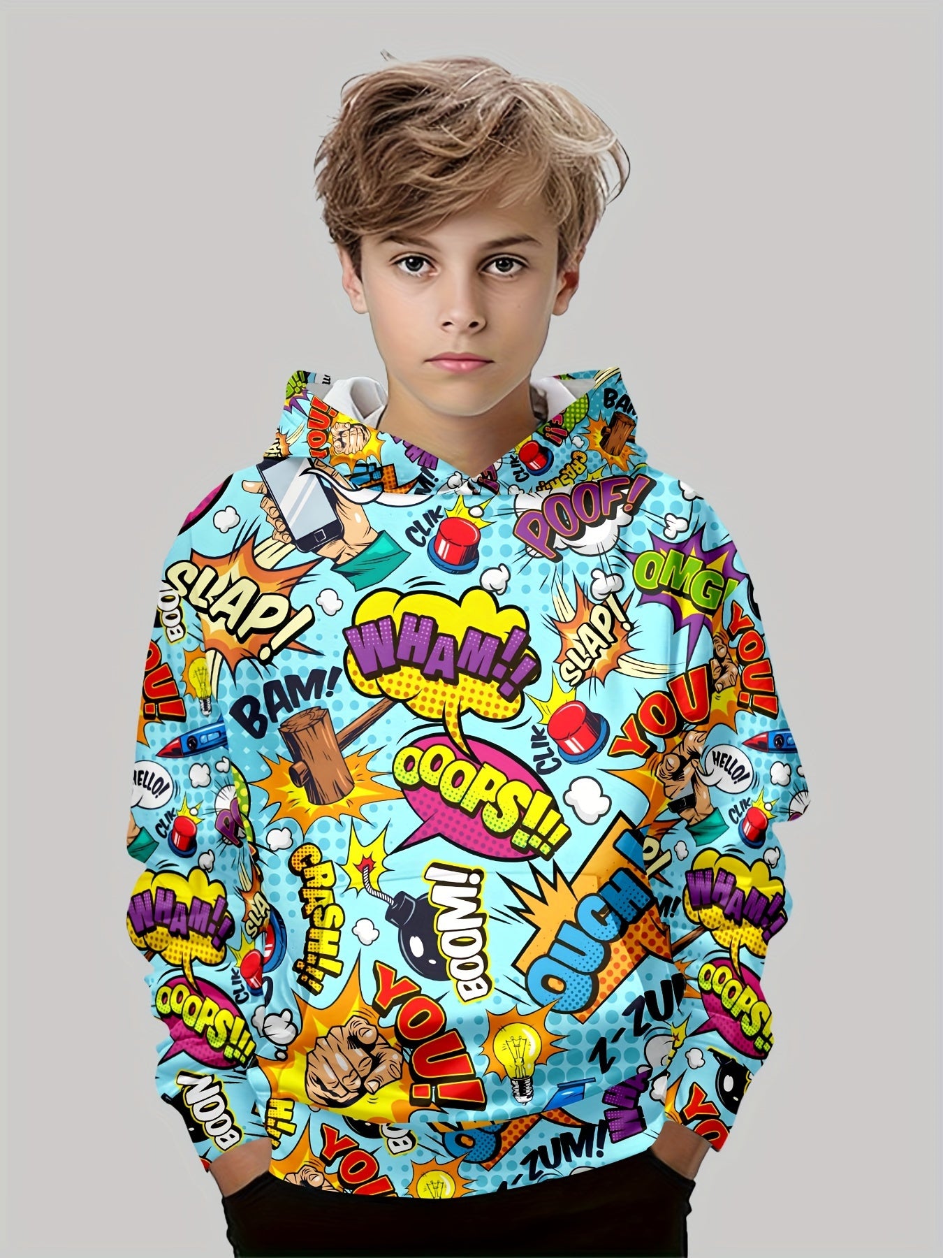 Sudadera estampado de cómics para niños