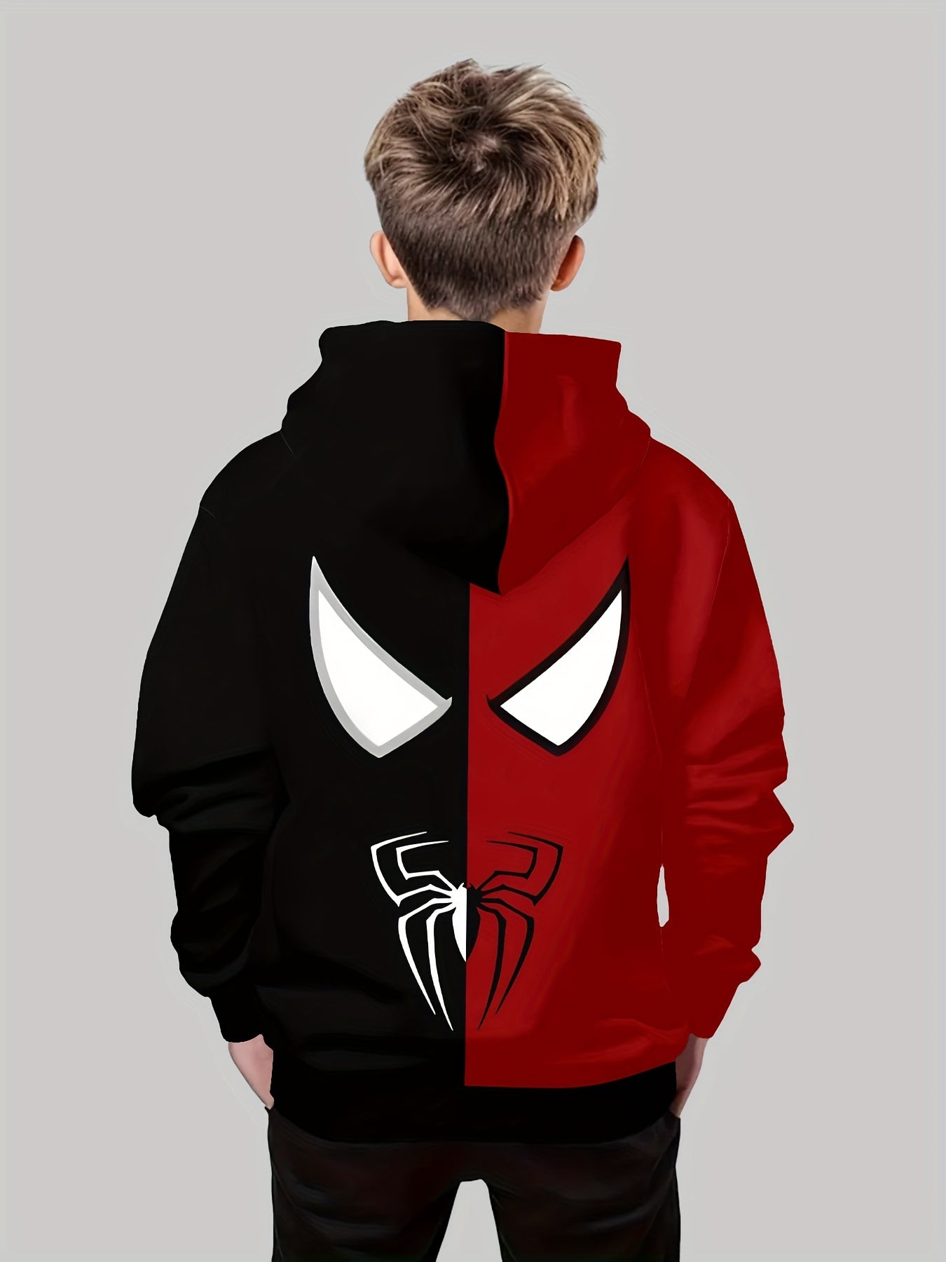 Sudadera con capucha de diseño de araña 3D.